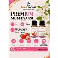 Fabrikone Premium Mum Esansı 5 cc 2'li Set - Çilek, Yasemin - Soya Wax, Parafin, Jel Wax ve Bal Mumu Uyumlu BKFAB2CKYS5