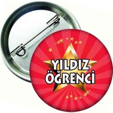 Hediye Panayırı Yıldız Öğrenci Rozeti 20'li Metal İğneli Yıldız Desenli Motivasyon Rozetleri