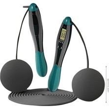 Esranın Dünyası Çift LED Dijital Sayaçlı 4 Modlu Akıllı Çelik Ip Atlama Fitness Kondsiyon Yeşil