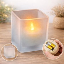 MarkEntegra Cam Kavanoz Içinde Pilli LED Mum | Gerçekçi Alev Efekti | 2x Aaa Pil ile Çalışır (Piller Dahil Değildir) | Dekoratif ve Güvenli Işık          [enerji Sınıfı F]