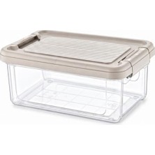 MarkEntegra Orret Home Kilitli Saklama Kabı Şeffaf Organizer Pp Plastik Gıda Saklama Kabı Kapaklı Sızdırmaz Buzdolabı Düzenleyici Istiflenebilir Çok Amaçlı Saklama Kutusu (2,5 Litre)