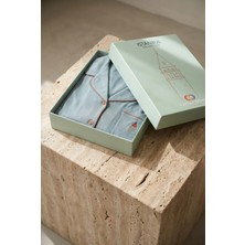 Katia & Bony Kadın İstanbul Serisi Galata Kulesi Desenli Premium Kutulu Şortlu Pijama Takımı Yeşil