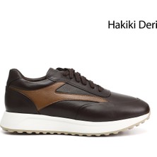 Gönderi(r) Erkek Kahverengi  Bağcıklı Hakiki Deri Sneaker