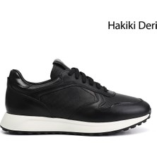 Gönderi(r) Erkek Siyah  Bağcıklı Hakiki Deri Sneaker