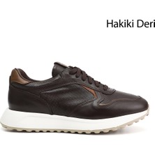Gönderi(r) Erkek Kahverengi  Bağcıklı Hakiki Deri Sneaker