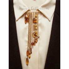 Jivva's Collection Bohem Işıltı Zincir Broş. Zincirli Yaka Iğnesi Broş, Kadın Yaka Iğnesi/ Broş/ Iskoç Iğnesi