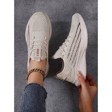 E Sport Bej Unisex Hafif Triko Sneaker Ortopedik Ayakkabı-015