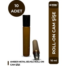 AlaSera Amber Metal Bilyeli Roll-On Cam Şişe 10 ml - 10 Adet