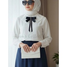 Jivva's Collection Kadın Fiyonk Broş-Siyah. Inci Sallantılı Detaylı. Fiyonk Broş Kurdele. Boyun Kravat