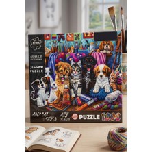 Farbu Oyuncak 1000 Parçalı Animal Works Evcil Hayvan Temalı Puzzle 48X68CM Eğitici Çocuk Yapboz