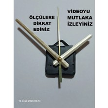 Cnr Shop Saat Mekanizması, 16 mm Şaft Boyu Duvar Saati Mekanizma Sessiz Çalışır Akrep-Yelkovan-Saniye-(Askılı)