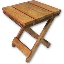 Mavi Trend Ahşap Katlanır Tabure 1 Adet 30 cm x 36 Xm