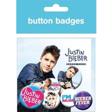 GB Eye Justin Bieber Belieber Rozet Seti - Buton Rozetler İçin Koleksiyonluk Model