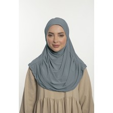 Loggia Pratik Hijab Sandy Şal - Hazır Türban Tesettür Eşarp Namazlık Namaz Örtüsü Gri