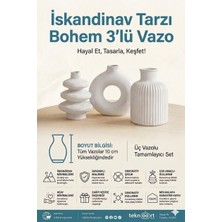 Teknoartshop Iskandinav Tarzı Bohem 3'lü Vazo 10 Cm.