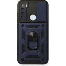 Selfbuysell Xiaomi Redmi Note 8 Kılıf Pars Lens Yüzüklü Silikon - Lacivert