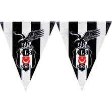 MarkEntegra Beşiktaş Üçgen Bayrak Süsü 360CM x 25CM 1 Adet