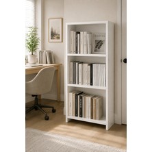 DUYAMO Mdf Kitaplık 3 Gözlü Raflı Çok Amaçlı Ofis Dolabı 104X55X23 cm