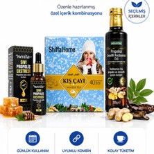 Çare Burada Çareburada Kış Seti | Propolis 20 ml & Kış Çayı 40 Poşet & Propolisli Zencefilli Keçi Boynuzu Özü 350 G