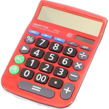 Gıpta F3046 12 Haneli Kırmızı Hesap Makinesi Basit Tasarım ve Kullanım Kolaylığı