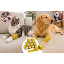 Pet Kedi Köpek Bandaj Kendinden Yapışkanlı Elastik Bandaj 5 cm x 4,5 M Sarı Acı 12 Adet