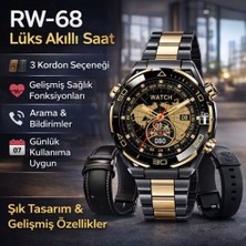BGG Tech Rw-68 Akıllı Saat Seti 3 Farklı Kordon Şık ve Modern Günlük & Spor Kullanım