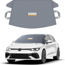 MarkEntegra Haegs Buz ve Kar Önleyici Araç Ön Cam Örtüsü Brandası | Ağır Hizmet Tipi 600D Oxford Kumaş | Arabalar, Suv`lar, Kamyonetler Için Oto Ön Cam Koruyucu Güneşlik | Don Örtüsü (162X106CM) S - Gri