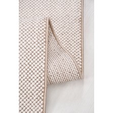Youdayhomecollection Funda-Beyaz/vizon - Oturma Odası, Koridor, Yatak Odası Halısı- Robot Süpürgeye Uyumlu-Kolay Temizlenebilir - 80X400