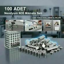 Epilons 100 Lü 8x3mm Yuvarlak Neodyum Mıknatıs