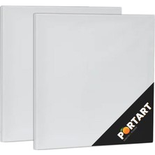 Portart 20 x 20 cm 2'li Paket Astarli Tuval Başlangıç Seviyesi İçin Uygun