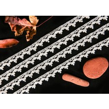 Alka Dantel 3710 Pamuk Krem Kopanaki 10 mt Ekru Renkli Yıkanabilir Dantel