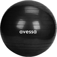 Avessa 55 cm Siyah Pilates Topu 1 Adet Orta Dirençli 1,5 mm Minder Kalınlığı ile Denge Sağlar