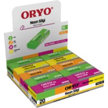 Oryo Düz Renk Neon Silgi 20'li Kutu