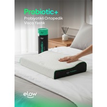Elow Probiotic+ Tek Taraflı Boyun Destekli Ortopedik Visco Yastık, 60 x 40 x 13/9