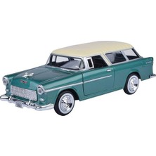 Vardem Oyuncak 1955 Chevy Bel Air Nomad Diecast Model Araba Yeşil-Krem 1:24 Ölçek