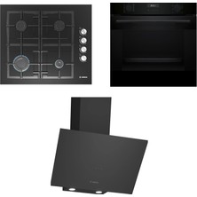 Bosch  Döküm Izgaralı Siyah  Ankastre   Cam  Set (HUA717BA0T,DWK65AD30R,POP6C6P92O)