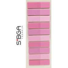 Sibga Tasarım Şeffaf Pembe Postit Post-It Post It. Kitap Ayracı Ayraç Plastik Postit Sticker Not Kağıdı 200 Yaprak
