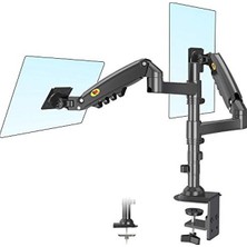 MarkEntegra Çift Monitör Kol Monitör Standı Masa Montaj Yüksekliği Ayarlanabilir 17 Ila 27 Inç Bilgisayar Ekranı Için Vesa Braketi - C Kelepçeli Her Monitör Için 20 Lbs'ye Kadar Tutar, Gromet Taban