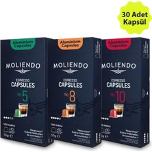 Moliendo Finest Coffee Moliendo Alüminyum Kapsül Kahve Tanışma Paketi 3*10 (30 Adet Nespresso Uyumlu Alüminyum Kapsül Kahve)