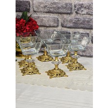 SEÇKİNEV Karen 6 Parça Metal Döküm Ayaklı Kase Takımı 300CC  Magnolya&çerez&dondurma Kasesi
