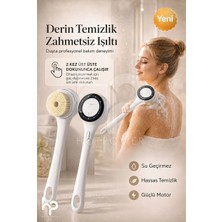 Hot Power 5 Başlıklı Elektrikli Duş Vücut Fırçası Hızlı Şarjlı | Body Scrubber Masaj Bakım Cihazı | Derinlemesine Temizlik
