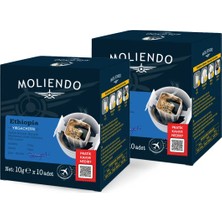 Moliendo Finest Coffee Moliendo Ethiopia Yirgacheffe Pratik Filtre Kahve Avantaj Paketi 2*10 Toplam 20 Adet