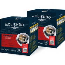 Moliendo Colombia Medellin Supremo Pratik Filtre Kahve Avantaj Paketi 2*10 Toplam 20 Adet