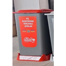 Afacan Plastik Aform Orj. Metal Atık 70 Lt Kırmızı Pil Elekt.tehlikeli Atıklar Atık Kovası