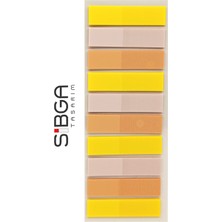Sibga Tasarım Şeffaf Sarı Turuncu Postit Post-It Post It. Kitap Ayracı Ayraç Plastik Postit Sticker Not Kağıdı 200 Yaprak