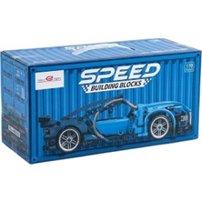 Toys E Toys Speed Building Blocks 1:18 Ölçek Çek Bırak Mavi Yarış Arabası Yapı Blok Seti 423 Parça 9055-5
