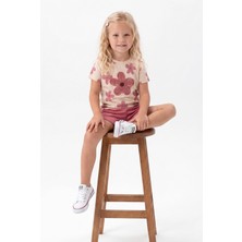 Joy Kids Kız Çocuk Süzene Nakışlı Günlük Rahat Takım (2-5yaş) (Bej-Pembe)