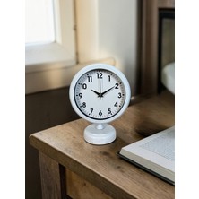 Zentime Softline Beyaz 25 x 20 cm Metal Masa Saati