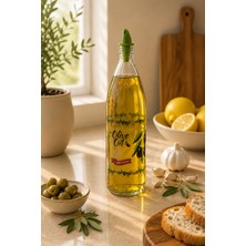 Countra Cam Zeytinyağı Şişesi Yağdanlık – Kontrollü Akıtıcı Başlıklı 1 Litre