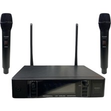 Rose RW-211-EE Uhf Kablosuz Telsiz Çift El Mikrofon 2X100 Kanal